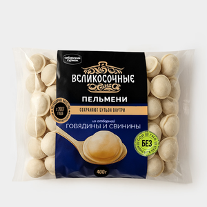 Пельмени «Великосочные» из отборной говядины и свинины, 400 г