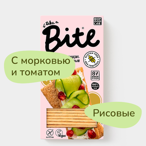 Хлебцы хрустящие «Take a Bitey» рисовые с морковью и томатом, 150 г