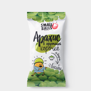 Арахис «Small Balls» в хрустящей корочке со вкусом васаби, 60 г Арахис «Small Balls» в хрустящей корочке со вкусом васаби, 60 г