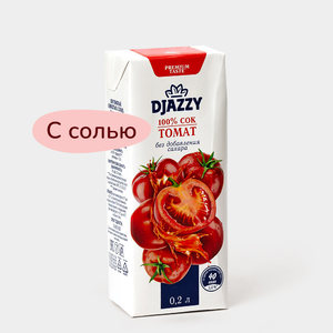 Сок «Djazzy» томатный, с мякотью, 200 мл Сок «Djazzy» томатный, с мякотью, 200 мл