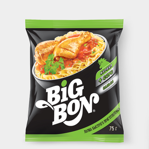 Лапша «BigBon» с курицей и соусом, 75 г Лапша «BigBon» с курицей и соусом, 75 г