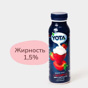 Йогурт питьевой «Yota» с клубникой, 300 г Йогурт питьевой «Yota» с клубникой, 300 г