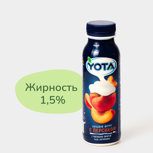 Йогурт питьевой «Yota» с персиком, 300 г Йогурт питьевой «Yota» с персиком, 300 г