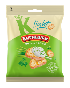 Сухарики «Кириешки Light» со вкусом сметаны и зелени, 80 г