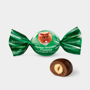 Конфеты «Ореховичи» Фундук Петрович в молочной шоколадной глазури