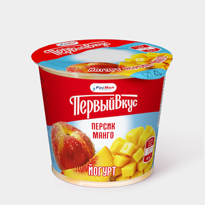 Йогурт 2.5% «Первый вкус» Персик – манго, 125 г