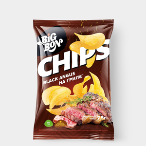 Чипсы картофельные «BigBon» со вкусом «Черный Ангус на гриле», 75 г