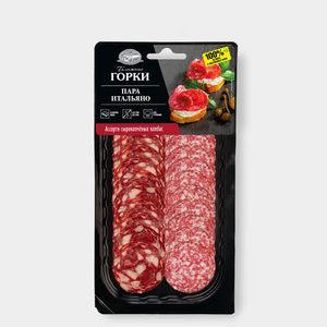Ассорти сырокопченых колбас «Ближние горки» Пара Итальяно, в нарезке, 90 г Ассорти сырокопченых колбас «Ближние горки» Пара Итальяно, в нарезке, 90 г