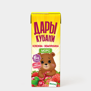 Морс «Дары Кубани» из клюквы и земляники, 200 мл
