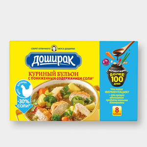 Бульон быстрого приготовления «Доширак» Куриный, с пониженным содержанием соли, 80 г