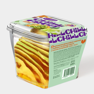 Мороженое двухслойное сливочное «CHILL FRUIT» кивано-лайм, с соусом из маракуйи, 180 г