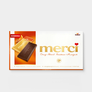 Шоколад горький «Merci» Апельсин-миндаль, 100 г Шоколад горький «Merci» Апельсин-миндаль, 100 г