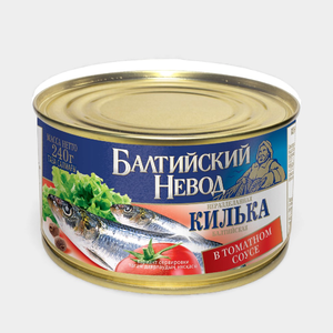 Килька балтийская «Балтийский невод» в томатном соусе, 240 г Килька балтийская «Балтийский невод» в томатном соусе, 240 г