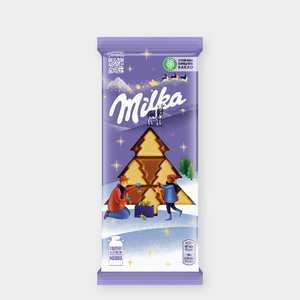 Шоколад молочный «Milka» с белым шоколадом в виде елочек, 73 г