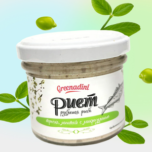 Риет «Greenadini» треска и минтай с микрозеленью, 180 г