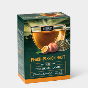 Чай зеленый «Etre» Персик-Маракуйя, 20 пирамидок, 36 г Чай зеленый «Etre» Персик-Маракуйя, 20 пирамидок, 36 г