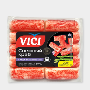 Крабовые палочки «Vici» с мясом натурального краба, 150 г Крабовые палочки «Vici» с мясом натурального краба, 150 г