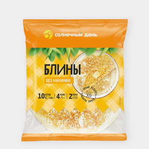 Блинчики «Солнечный день» нефаршированные, 380 г Блинчики «Солнечный день» нефаршированные, 380 г