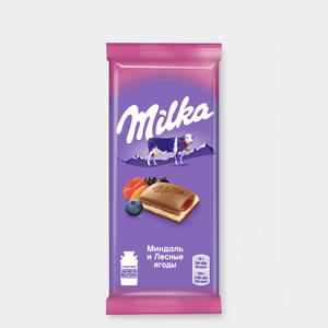 Шоколад молочный «Milka» с двухслойной начинкой «Миндаль и лесные ягоды», 80 г Шоколад молочный «Milka» с двухслойной начинкой «Миндаль и лесные ягоды», 80 г