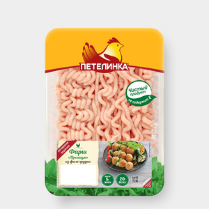 Фарш куриный «Петелинка» Премиум, из филе грудки, 450 г Фарш куриный «Петелинка» Премиум, из филе грудки, 450 г