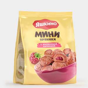 Мини-пряники «Яшкино» с малиновой начинкой, 300 г Мини-пряники «Яшкино» с малиновой начинкой, 300 г