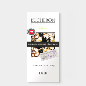 Шоколад «Bucheron Village» горький с миндалем, клюквой и фисташками, 85 г