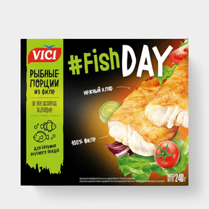 Рыбные порции «Vici» Fish Day из филе в кляре, 240 г