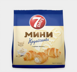 Мини круассаны «7DAYS» с кремом со вкусом Ваниль, 123 г