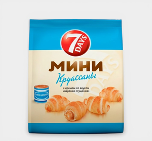 Мини круассаны «7DAYS» с кремом со вкусом «вареная сгущенка», 176 г