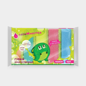Губки хозяйственные «Пятиминутка» Макси, 5шт Губки хозяйственные «Пятиминутка» Макси, 5шт