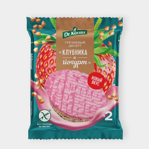 Злаковый десерт гречневый «Dr Korner» клубничный с йогуртом, 34 г