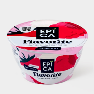 Десерт творожный 7.7% «EPICA FLAVORITE» Малина и маскарпоне, 130 г