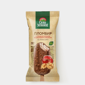 Мороженое «Село Зеленое» с грецким орехом и кленовым сиропом, 80 г