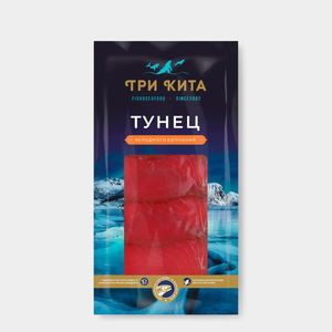 Тунец х/к «Три кита» ломтики, 100 г Тунец х/к «Три кита» ломтики, 100 г