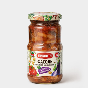 Фасоль «Пиканта» печеная с баклажанами, 470 г Фасоль «Пиканта» печеная с баклажанами, 470 г