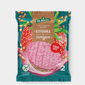 Злаковый десерт гречневый «Dr Korner» клубничный с йогуртом, 34 г