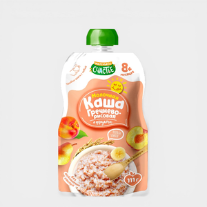 Каша молочная «Маленькое счастье» гречнево-рисовая + фрукты, 111 г