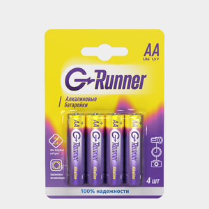 Батарейки алкалиновые «G-runner» AA/LR6, 1,5 V, 4шт