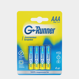 Батарейки алкалиновые «G-runner» AAА/LR03, 1,5 V, 4шт