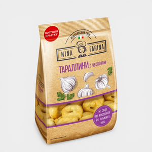 Тараллини «Nina Farina» с чесноком, 180 г