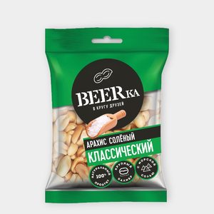 Арахис «Beerka» жареный, солёный, 90 г Арахис «Beerka» жареный, солёный, 90 г