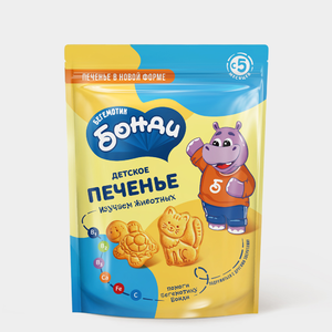 Детское печенье «Бегемотик Бонди» «Изучаем животных», 80 г Детское печенье «Бегемотик Бонди» «Изучаем животных», 80 г