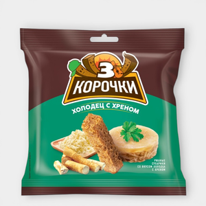 Сухарики «3 Корочки» со вкусом холодца с хреном, 100 г