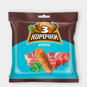 Сухарики «3 Корочки» Бекон, 100 г