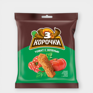 Сухарики «3 Корочки» со вкусом томата и зелени, 40 г