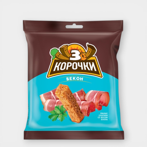 Сухарики «3 Корочки» со вкусом бекона, 40 г