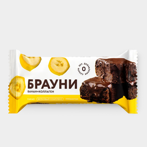 Пирожное «Royal cake» протеиновое, «Брауни» банановое с коллагеном, 50 г