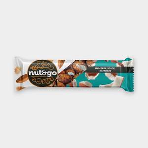 Батончик «Nut&Go» с миндалем, кокосом и карамелью, 36 г