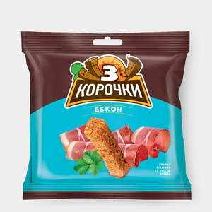 Сухарики «3 Корочки» Бекон, 100 г