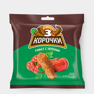 Сухарики «3 Корочки» со вкусом томата и зелени, 100 г